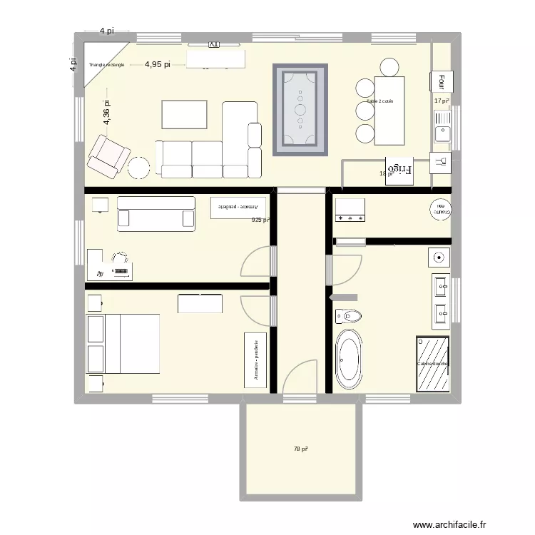 mike chalet 2026. Plan de 4 pièces et 96 m²