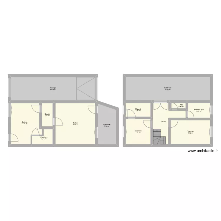 Maison VB 2. Plan de 13 et 124 m² Maison VB 2. Plan de 13 et 124 m²