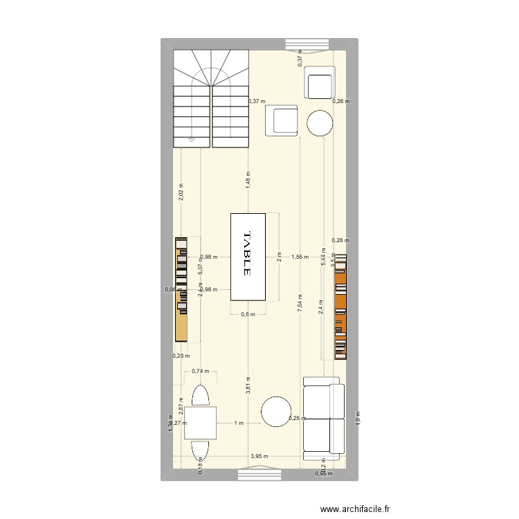 ETAGE AMENAGE. Plan de 1 pièce et 38 m2
