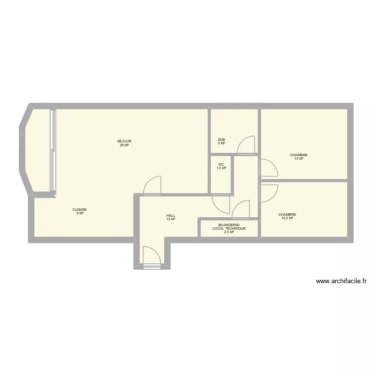 APPARTEMENT 2ème MARRONNIERS. Plan de 8 et 83 m² APPARTEMENT 2ème MARRONNIERS. Plan de 8 et 83 m²