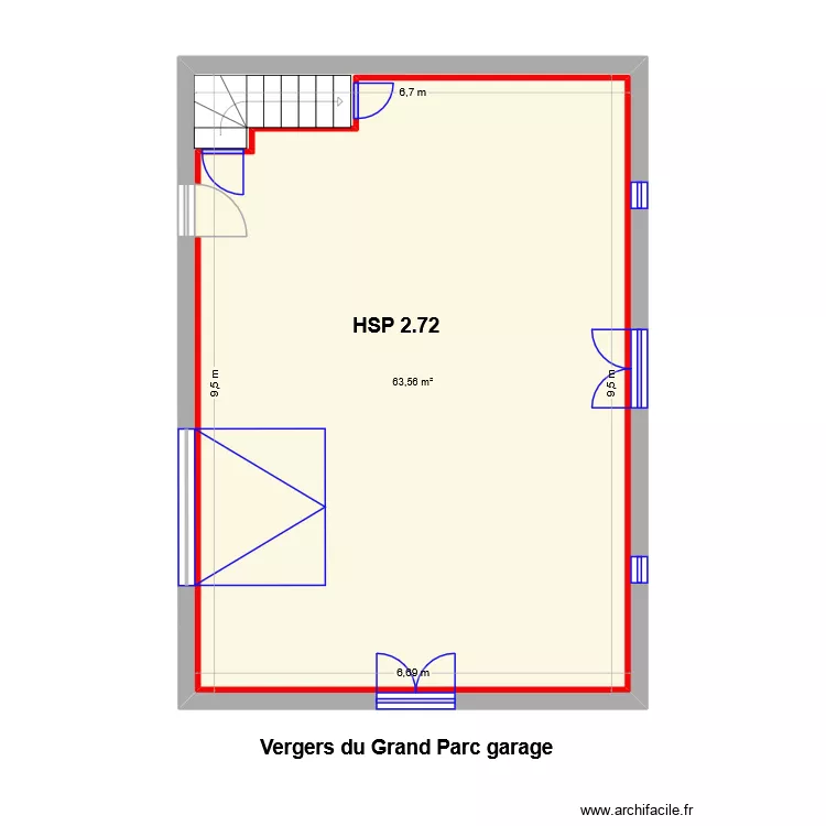 Vergers du Grand Parc garage. Plan de 1  et 64 m²