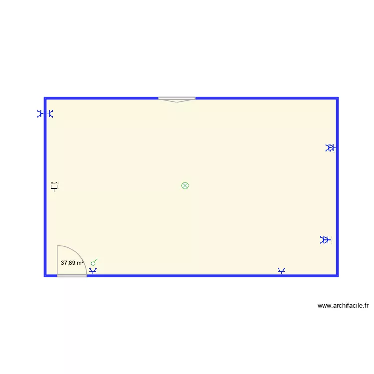 CHAMBRE BLEU. Plan de 1 et 38 m² CHAMBRE BLEU. Plan de 1 et 38 m²