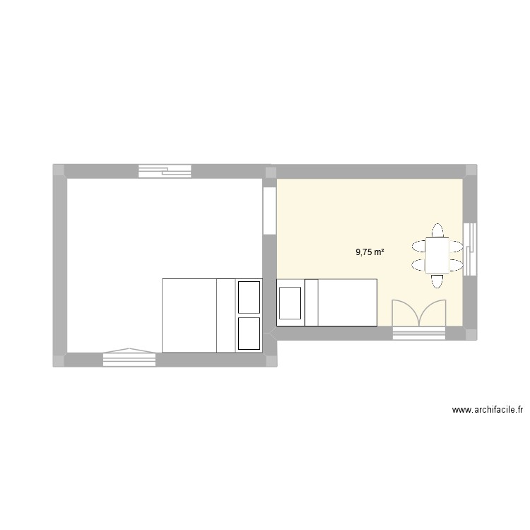 Juris. Plan de 1 pièce et 10 m2