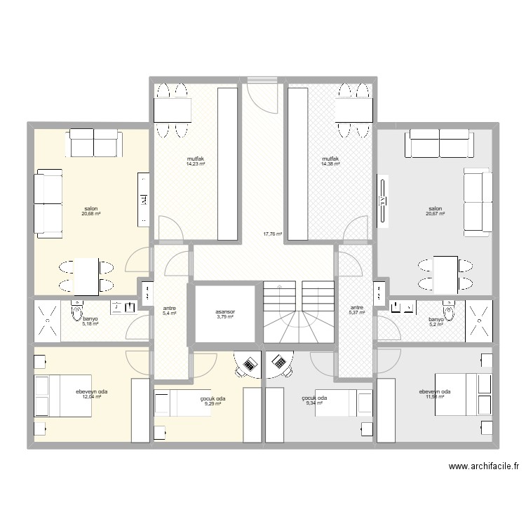  celaliye 16 daire  bahçe kat . Plan de 0 pièce et 0 m2