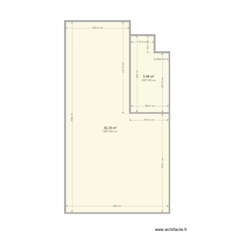 BRANCE. Plan de 2  et 42 m²