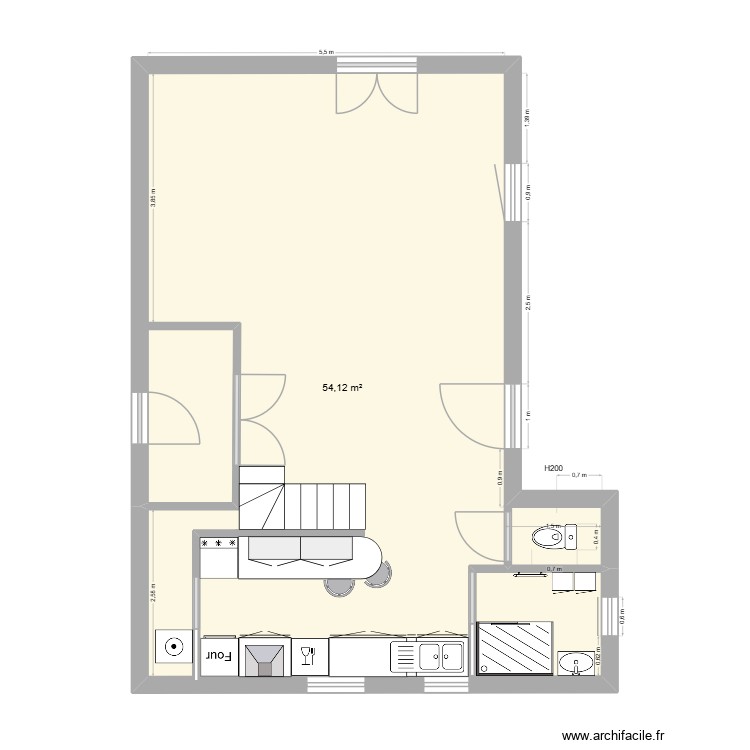Maison M me T V2. Plan de 0 pièce et 0 m2