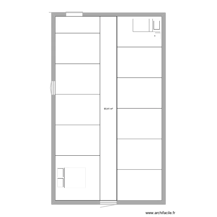 &eacute;tage. Plan de 1  et 93 m²