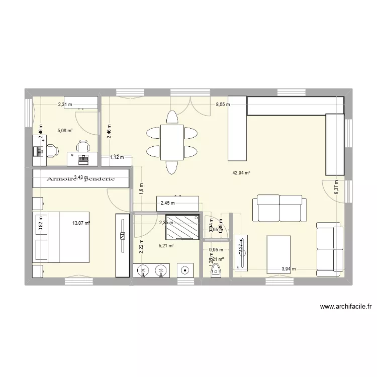 Plan 70m². Plan de Plan 70m². Plan de