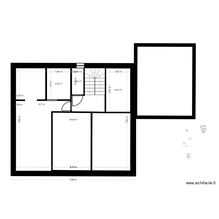 MAISON_ETAGE. Plan de 6  et 116 m²