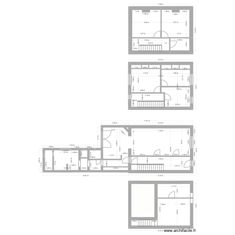 Maison cot&eacute;e. Plan de 21  et 141 m²