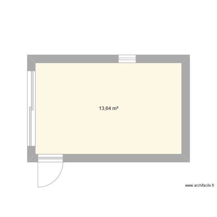 Garage. Plan de 1 pièce et 14 m2