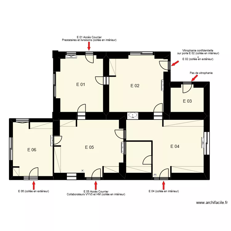 Albi Pélissier bât E - Numérotation. Plan de 7 et 136 m² Albi Pélissier bât E - Numérotation. Plan de 7 et 136 m²