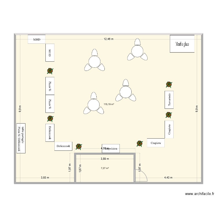 Atlantica. Plan de 2 pièces et 122 m2