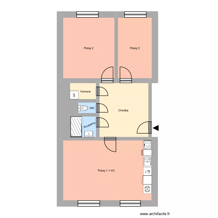 Hlavn&iacute; tř&iacute;da 695, byt 13. Plan de 12  et 192 m²