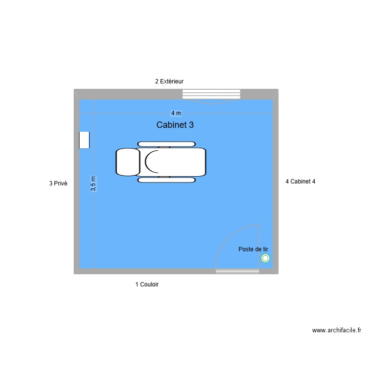 10475 Cabinet 3. Plan de 1 pièce et 14 m2