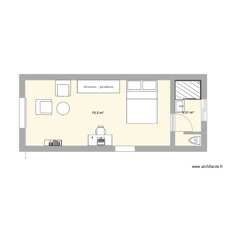 chambre fond 2. Plan de 0 pièce et 0 m2