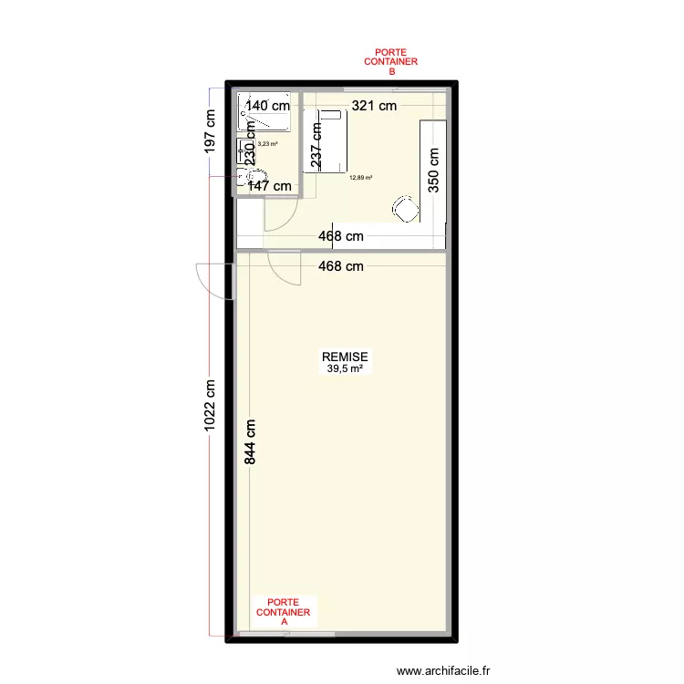 IMPLANTATION CONTAINERS TEST 5. Plan de 