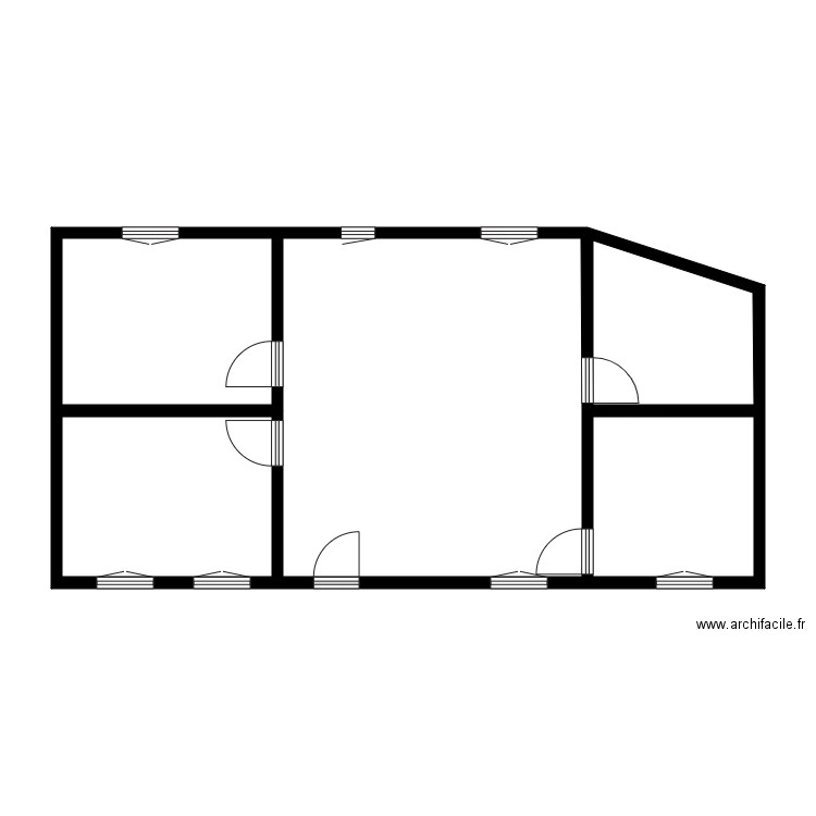 Daouze APP 2. Plan de 5 pièces et 67 m2
