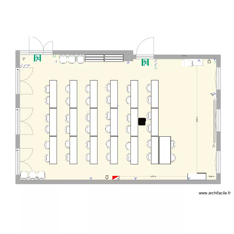 Salle Vulcain 34. Plan de 