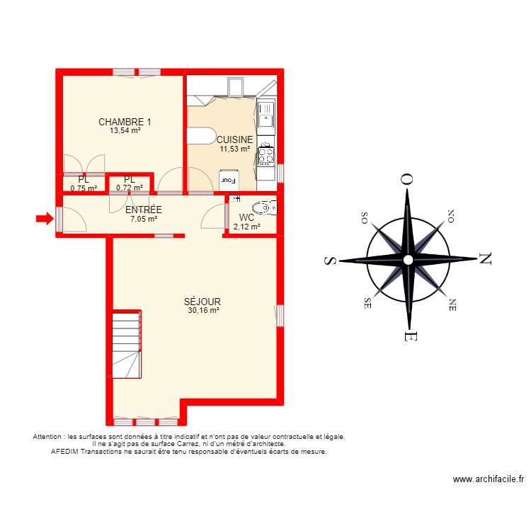 BI 19155 -. Plan de 15 pièces et 129 m2