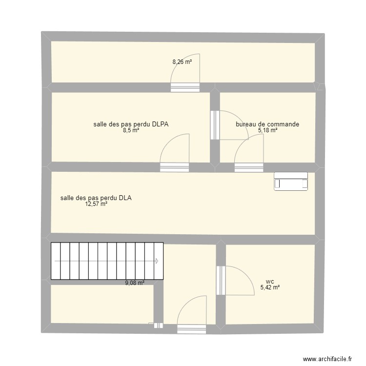 etage0. Plan de 6 pièces et 49 m2
