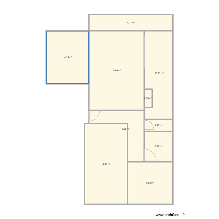 mon appartement II. Plan de 10 pièces et 83 m2