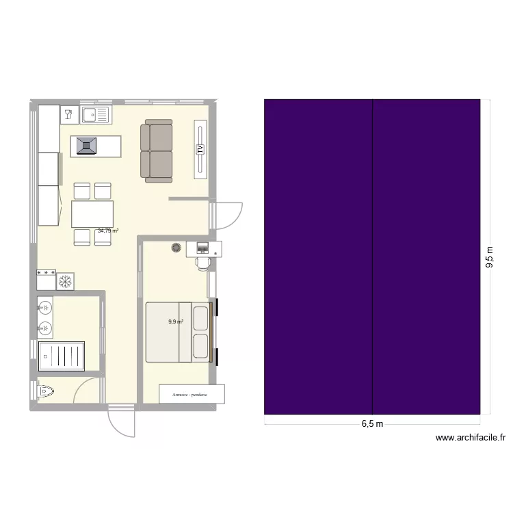 la plaine 1. Plan de 2 et 45 m² la plaine 1. Plan de 2 et 45 m²