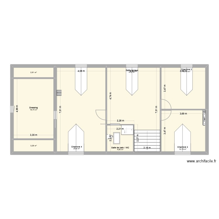 Etage (3 chambres + mezzanine) - 2025-09-22. Plan de 8 pièces et 108 m2