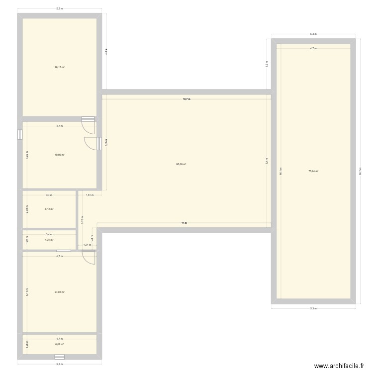 test maison. Plan de 8 pièces et 262 m2