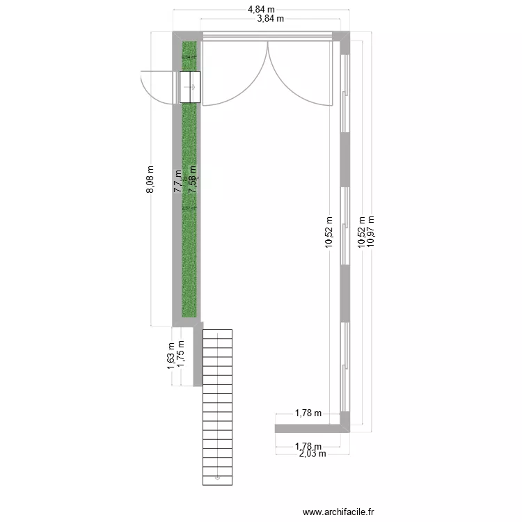 JARDIN. Plan de 1  et 3 m²