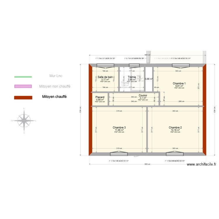 ML24016476. Plan de 15 pièces et 101 m2