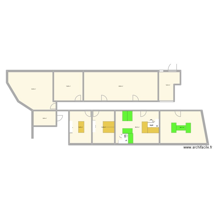 FW locaux 3. Plan de 9 pièces et 190 m2