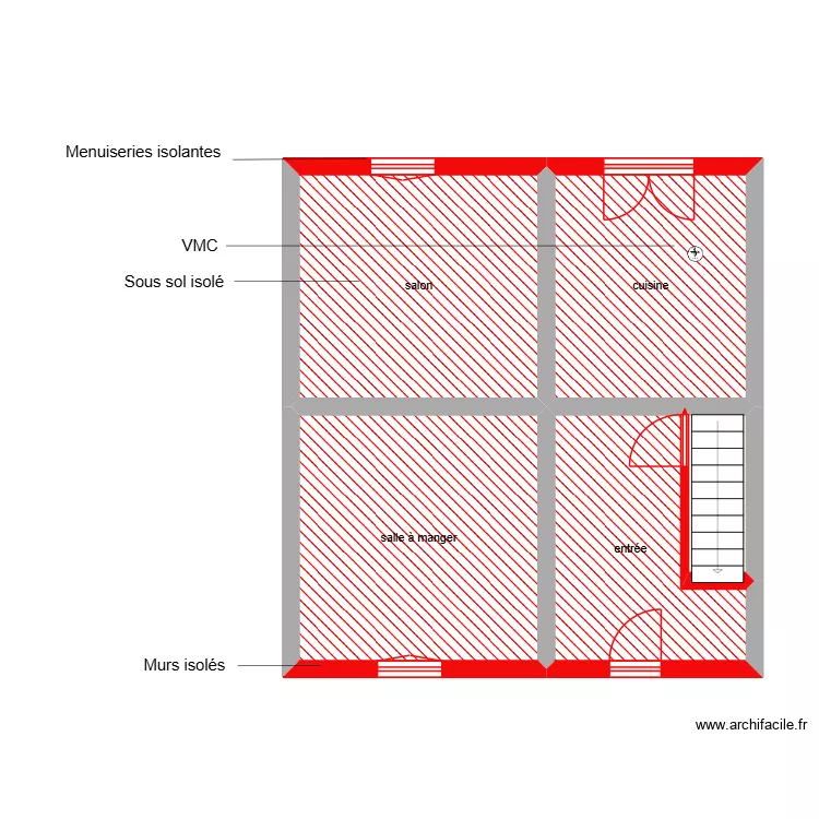 DENIS Patricia RDC &eacute;tape 3. Plan de 5  et 48 m²