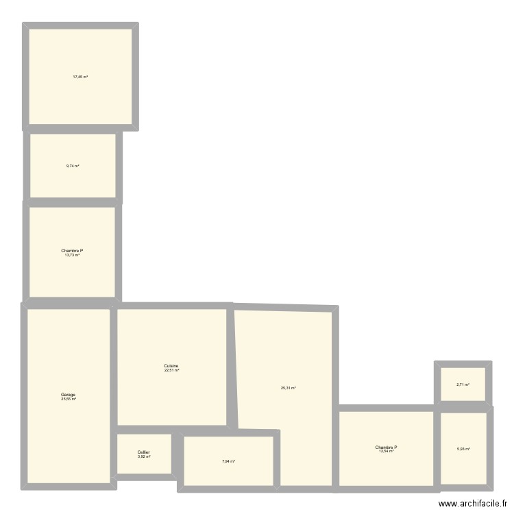 Eengin. Plan de 11 pièces et 147 m2