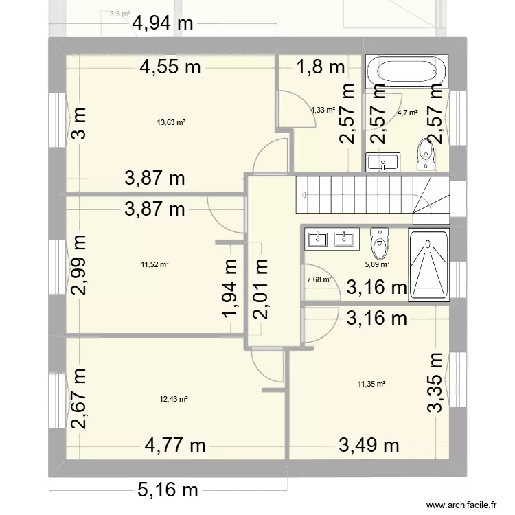 montesson. Plan de 29  et 337 m²