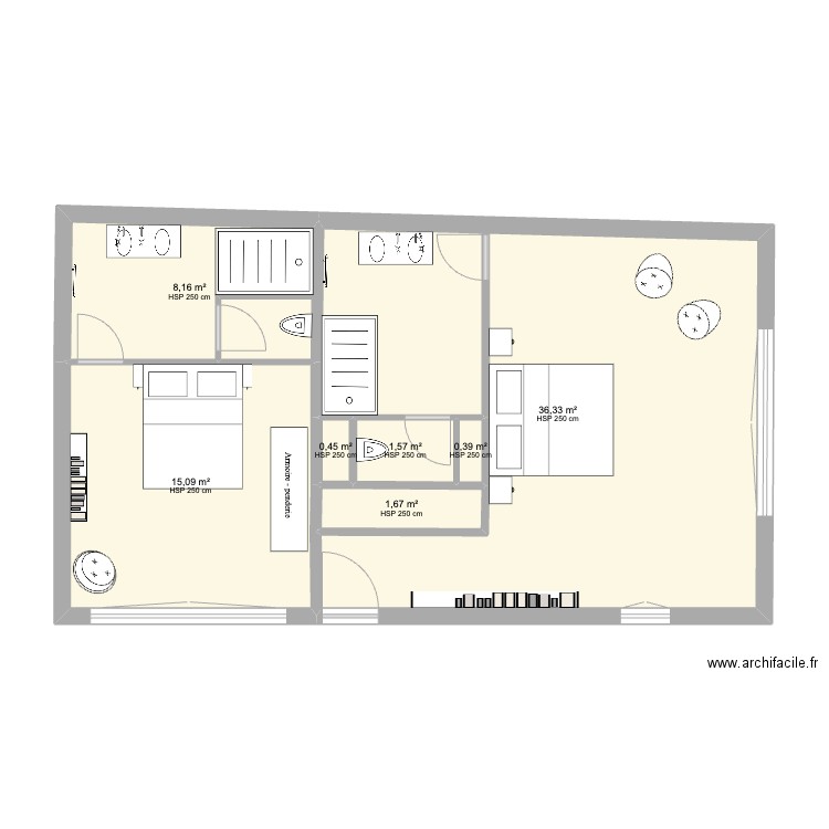 didier annexe. Plan de 7 pièces et 64 m2