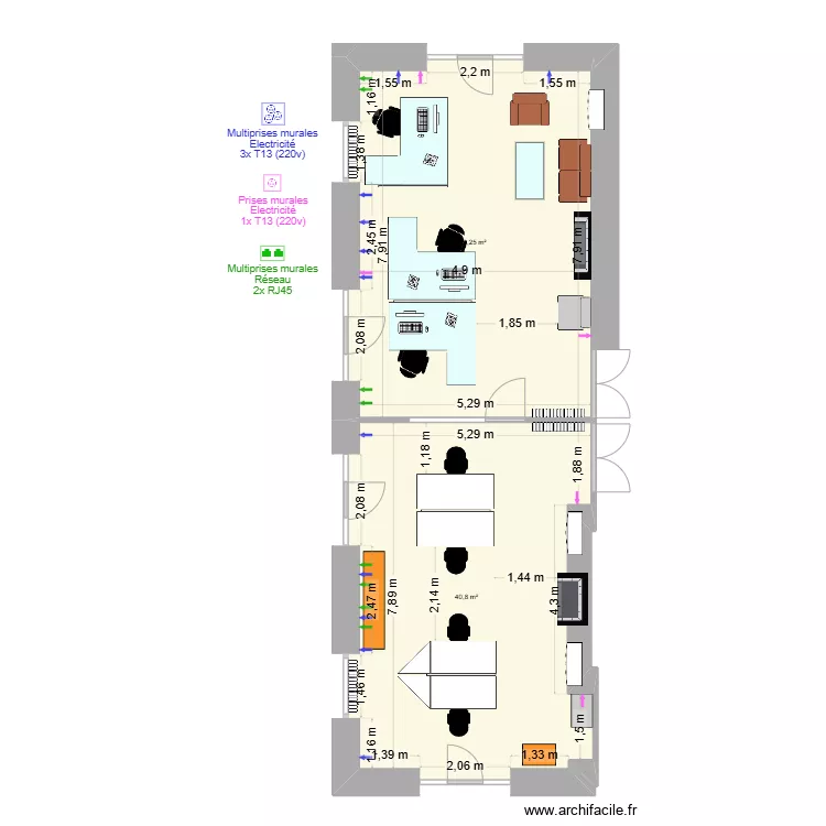 Plans bureaux 7 places. Plan de Plans bureaux 7 places. Plan de