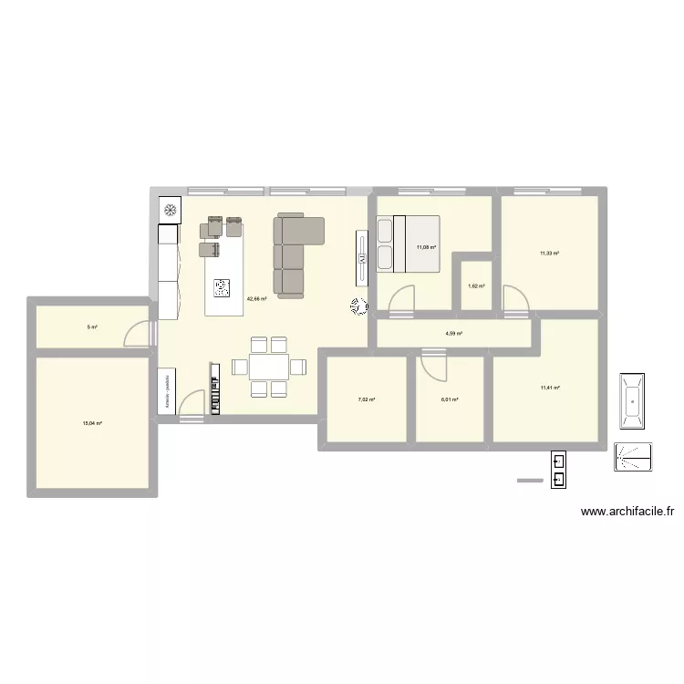 maison 3. Plan de 10 Pièces et 116 m²