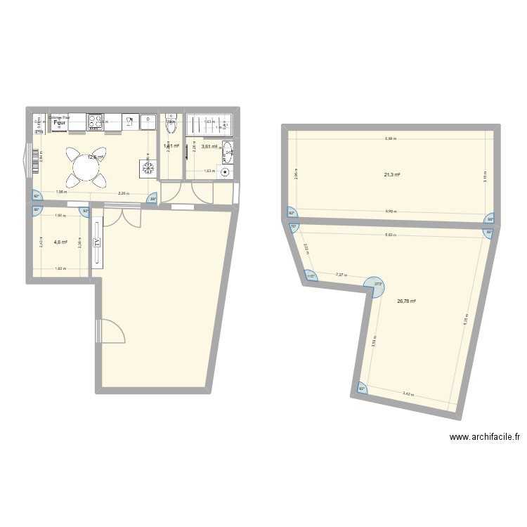 regny rdc. Plan de 8 pièces et 97 m2