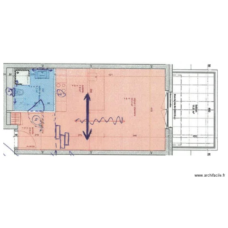 plan reel. Plan de 0 pièce et 0 m2