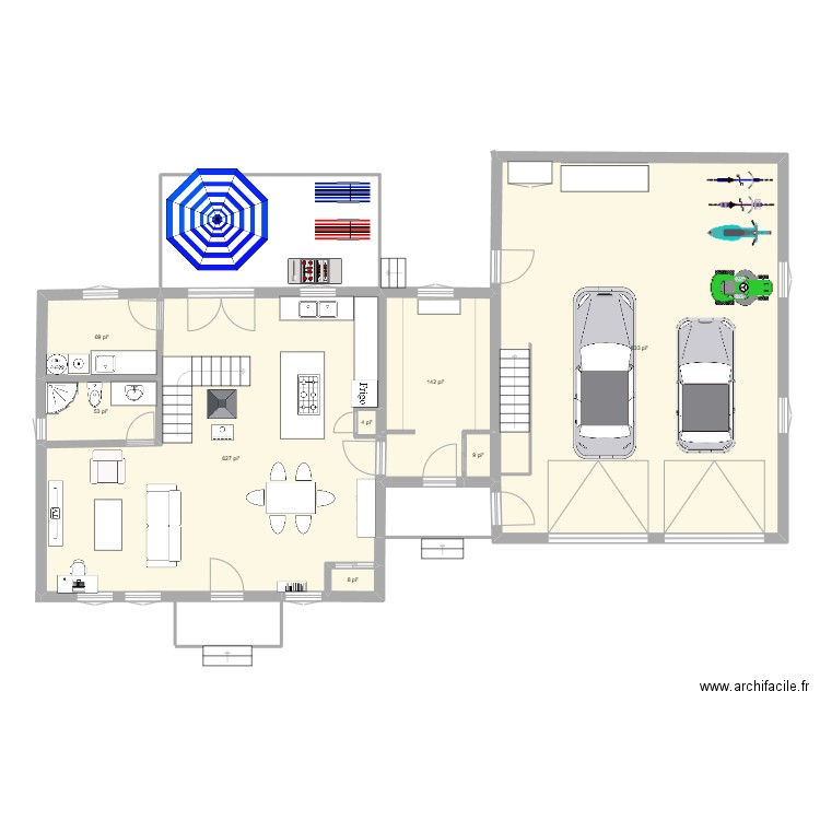FG-26B. Plan de 3 pièces et 72 m2