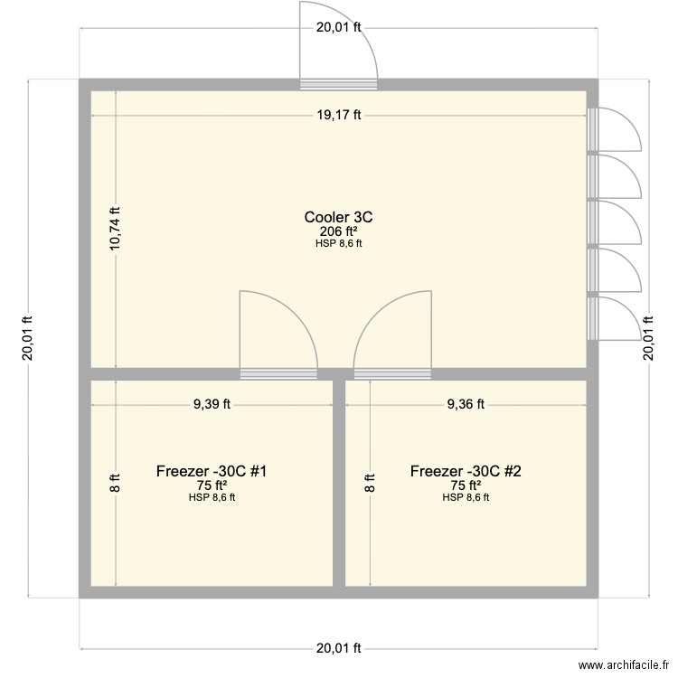 Cooper 3 Room Op 1. Plan de 3 pièces et 33 m2
