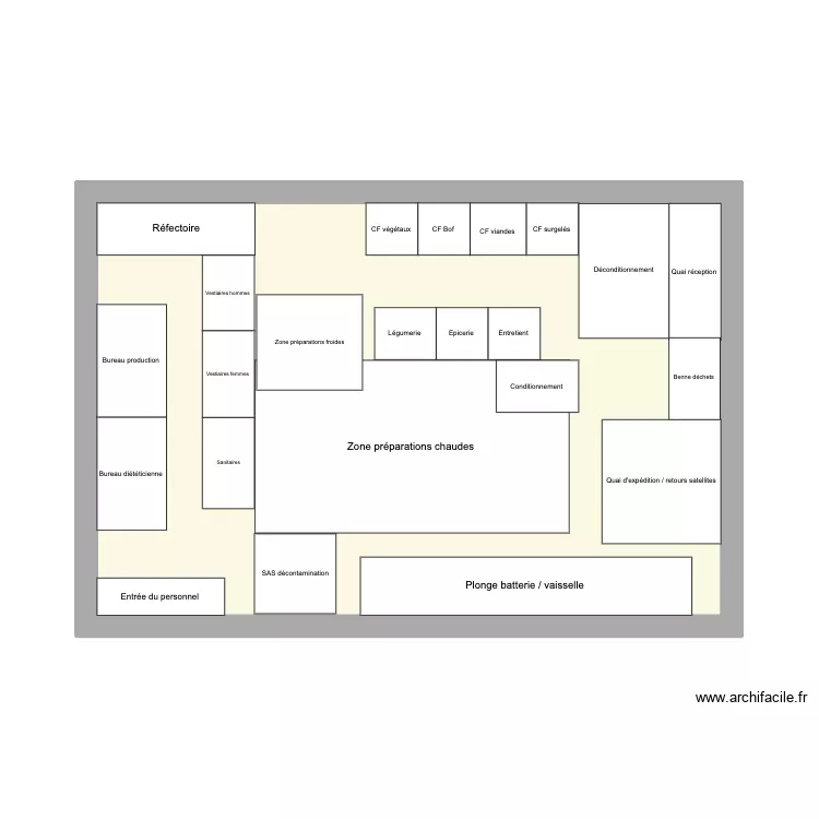 Plan cuisine Hom'age services. Plan de 1  et 34 m²