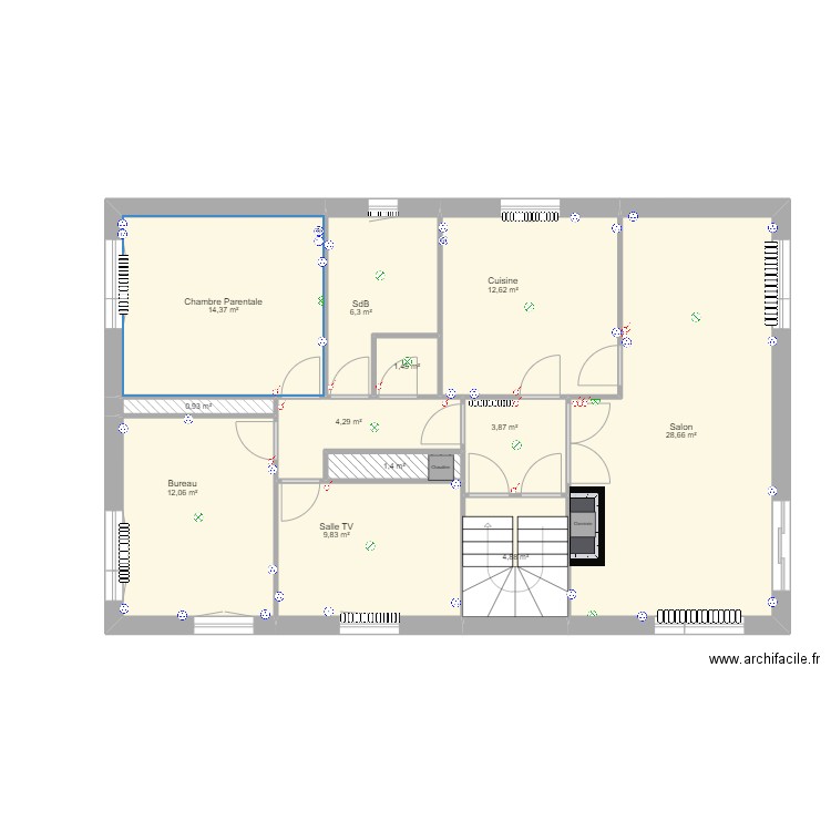 1er Etage Maison. Plan de 0 pièce et 0 m2
