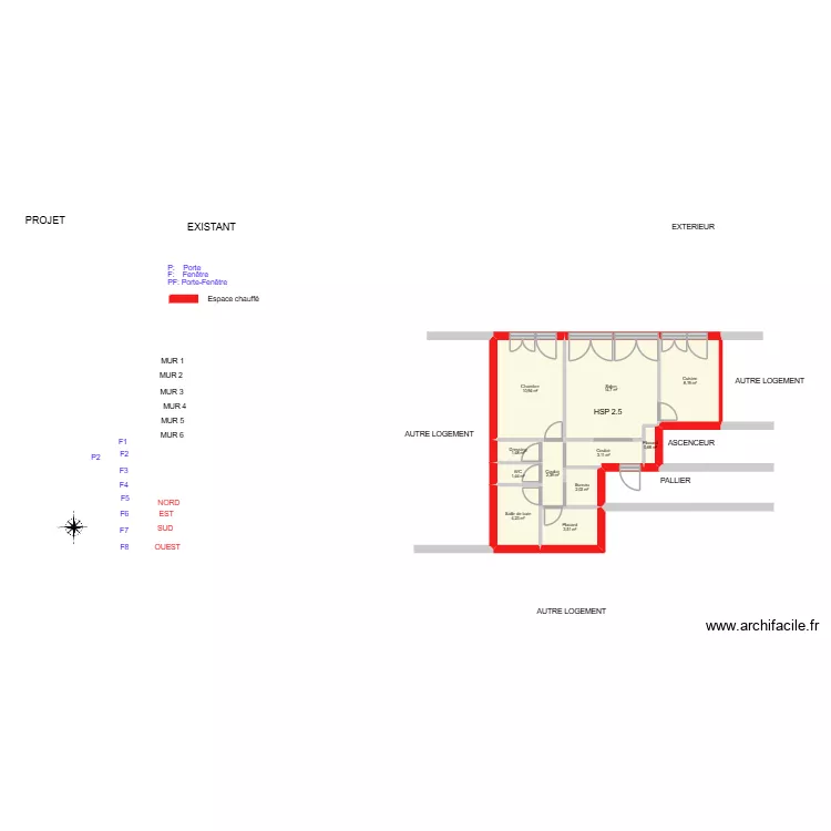 LA ROCHE_ Existant. Plan de 