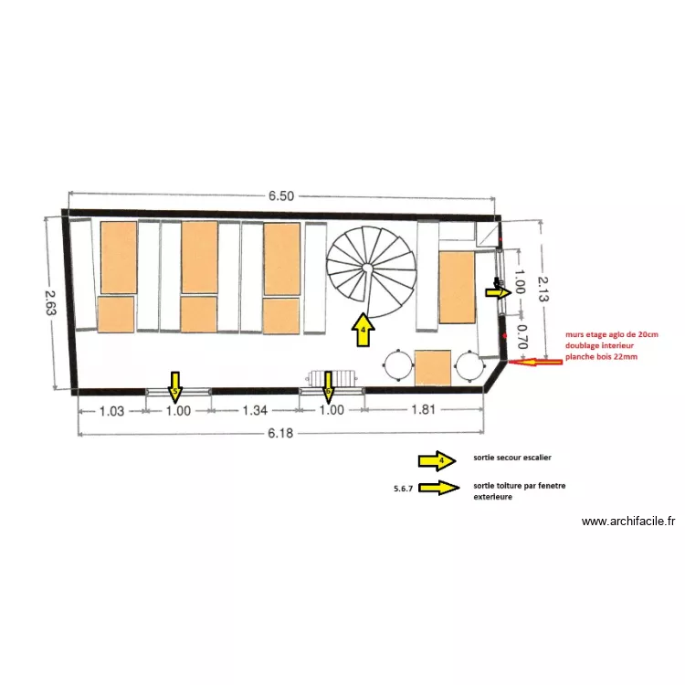 creperie etage secour. Plan de 