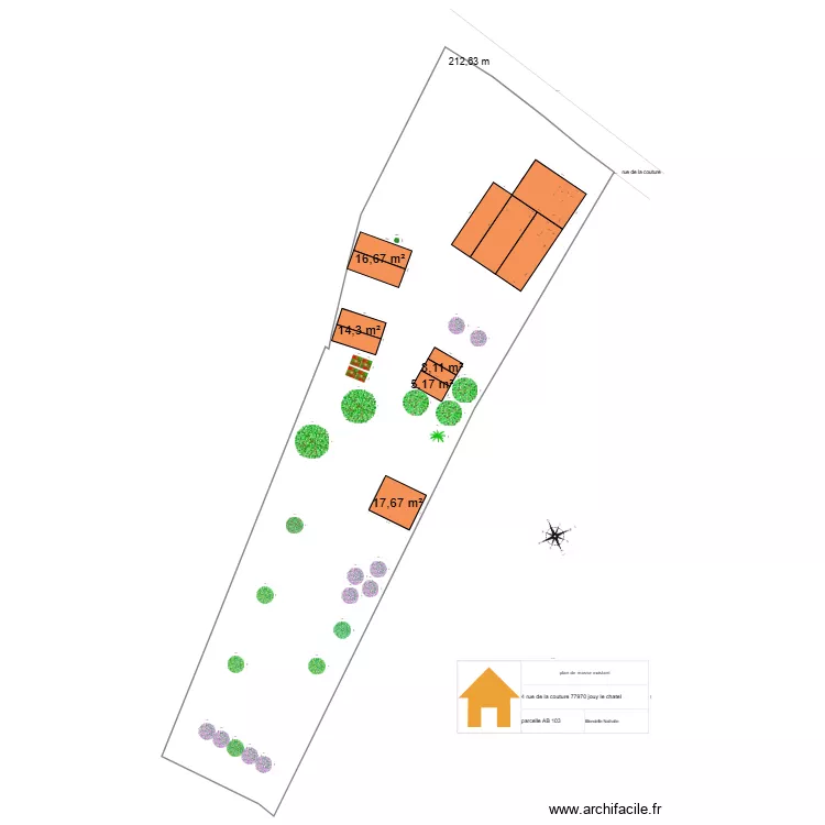 plan de masse existant. Plan de 