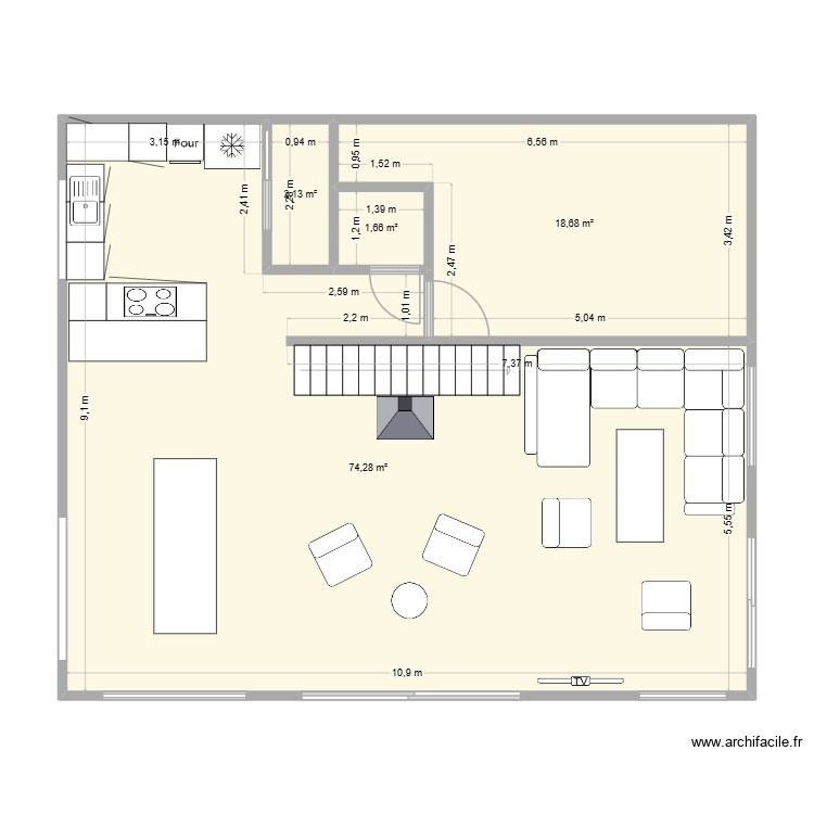 RezHaut. Plan de 0 pièce et 0 m2 RezHaut. Plan de 0 pièce et 0 m2