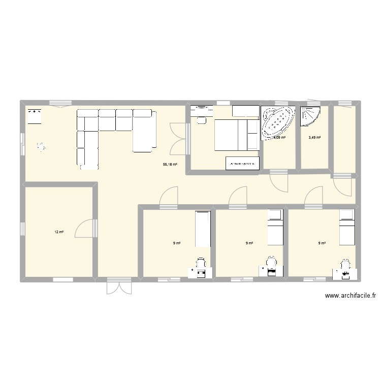 archianaisarnellahjamilah4c. Plan de 7 pièces et 102 m2