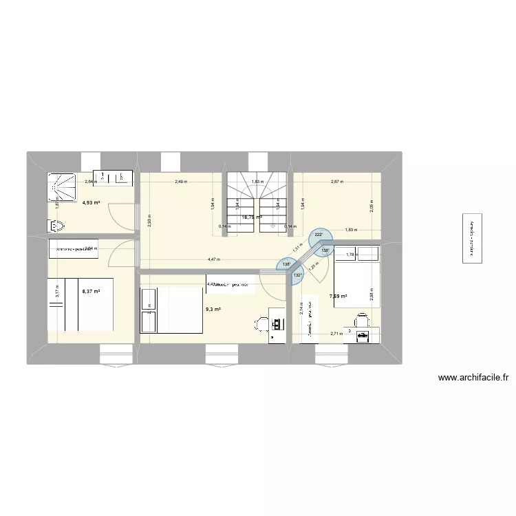Keranfiol test etage salle jeux. Plan de 